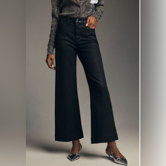 Paige Anessa Coated Wide Leg Jeans - Picture 1 of 11